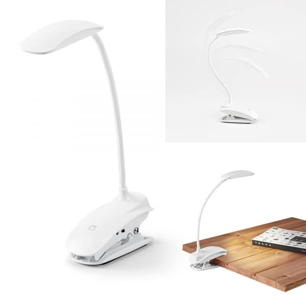 Luminária De Mesa. Abs. Led Cob. Com Mola, Braço Flexível E Botão Tátil Com 3 Modos De Luz (Fraco, Médio E Forte). Autonomia Até 20 Horas. Incluso Cabo Usb.