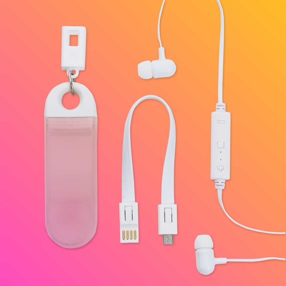 Fone De Ouvido Bluetooth Com Estojo E Cabo Para Recarga