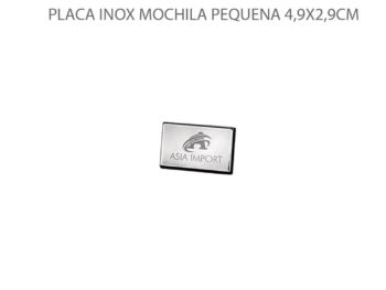 PLACA INOX MOCHILA PEQUENA 4 9X2 9CM 1753 1603485694