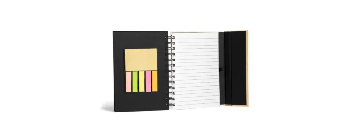 Caderno Espiral Com Capa Dura Preto Bege 19116