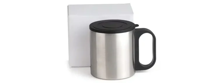 Caneca Em Aco Inox Com Tampa 180 Ml 20280