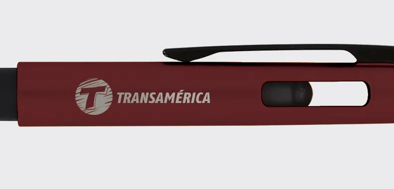 Caneta Esferografica Em Abs Com Tampa E Ponta Touch Vermelha 13277