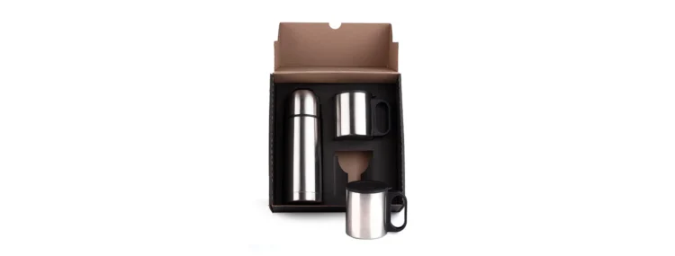 Conj De Garrafa E Caneca Em Aco Inox 330 180 Ml 3 Pcs 20293