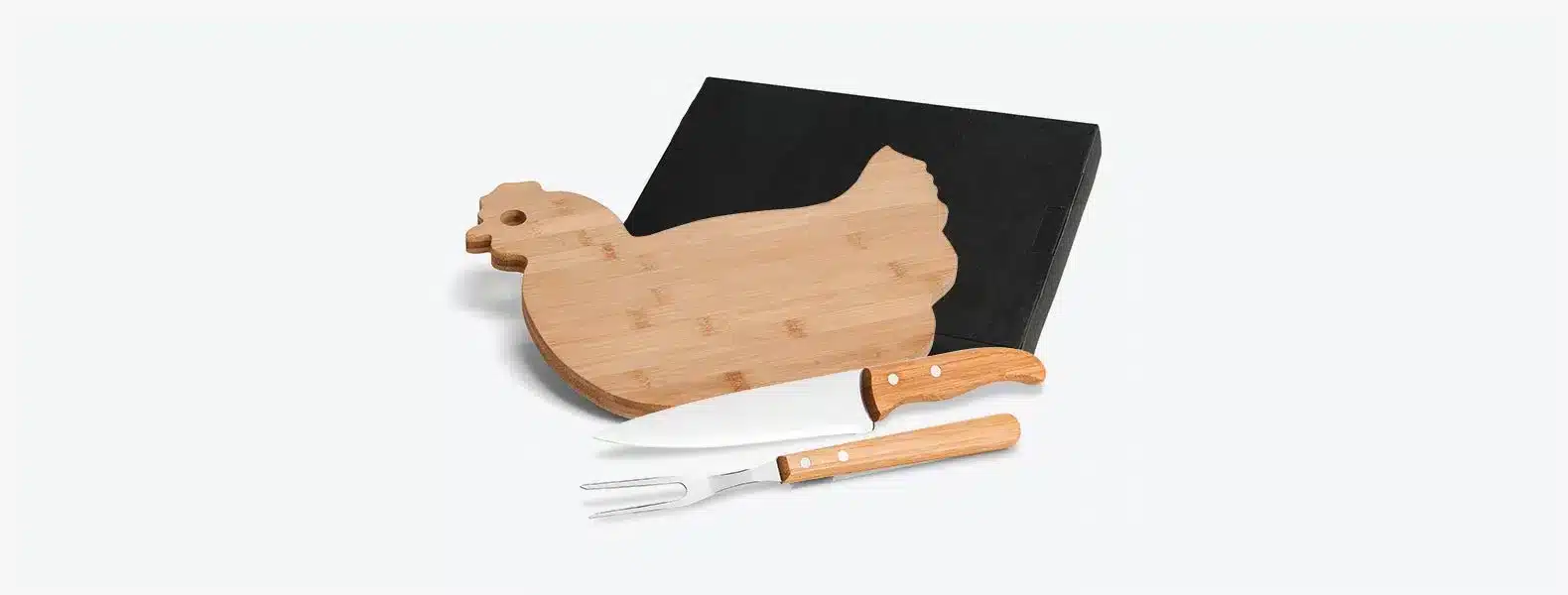 Kit para Cozinha Tábua Formato de Galinha - 3 Pçs