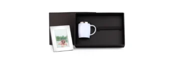 kit caneca em aco inox e porta retrato em aluminio 2 pcs 20209