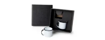 kit canecas em aluminio esmaltado branco 50ml 2 pcs 20462