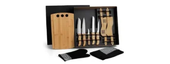 kit gourmet com tabua facas colheres 12 pcs 19970