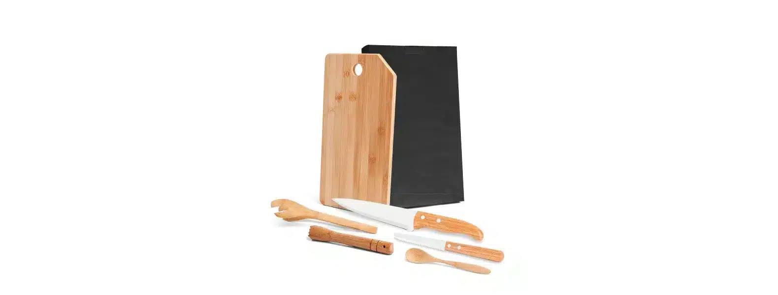 Kit Para Bar Em Bambu Monaco Com Facas E Tabua 6 Pcs 18896