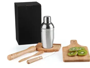 kit para caipirinha em bambu ibiza com coqueteleira 6 pcs 19838