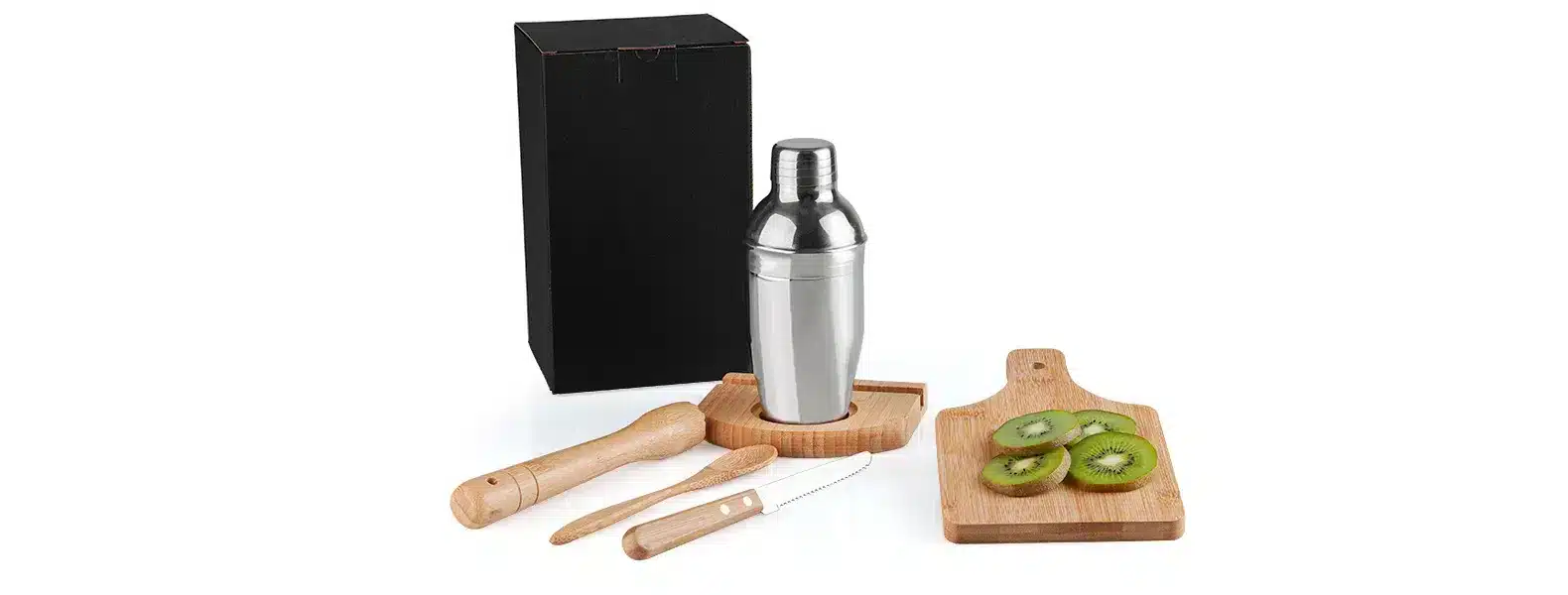 Kit Para Caipirinha Em Bambu Ibiza Com Coqueteleira 6 Pcs 19838