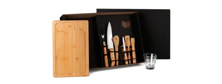 Kit Para Churrasco E Caipirinha Com Tabua E Facas 9 Pcs 19164