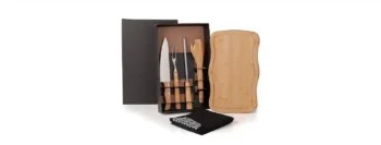 kit para churrasco em bambu tabua com bordas arredondadas 19418