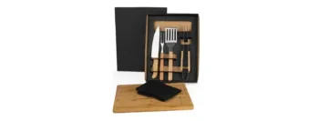 kit para churrasco hamburguer com pegador e espatula 6 pcs 20020