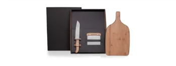 kit para cozinha em bambu inox 3 pcs 19847