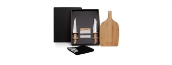 kit para cozinha em bambu inox com espatula multiuso 4 pcs 19846