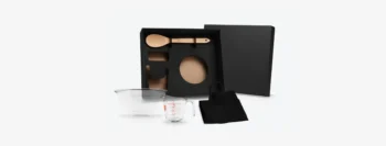 kit para cozinha em vidro bambu 4 pcs 17364