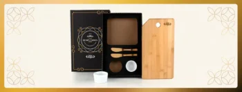 kit para petisco com tabua espatulas e ramekins 5 pcs 20828