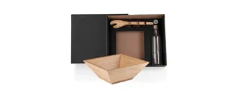 kit para salada com garrafa bambu vidro 3 pcs 19805