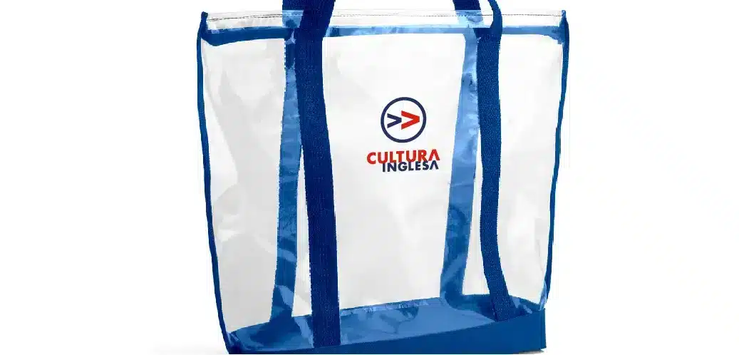 Sacola Transparente Em Pvc Nylon 600 Azul 18961