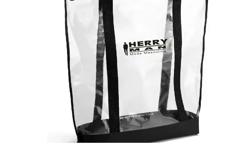 Sacola Transparente Em Pvc Nylon 600 Preta 18960